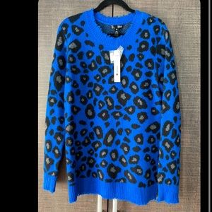 Blue Leopard Cashmere Sweater